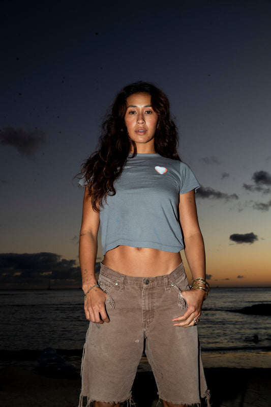 Full Heart Lady Tee in Gray