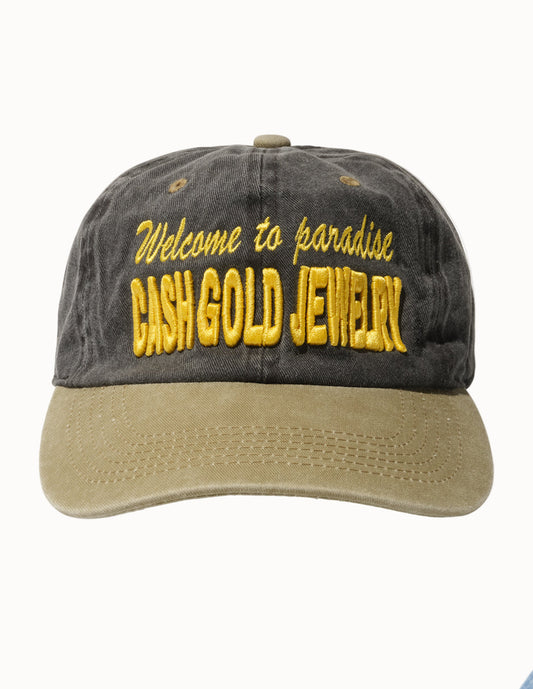 Welcome to Paradise Dad Cap in Black/Khaki