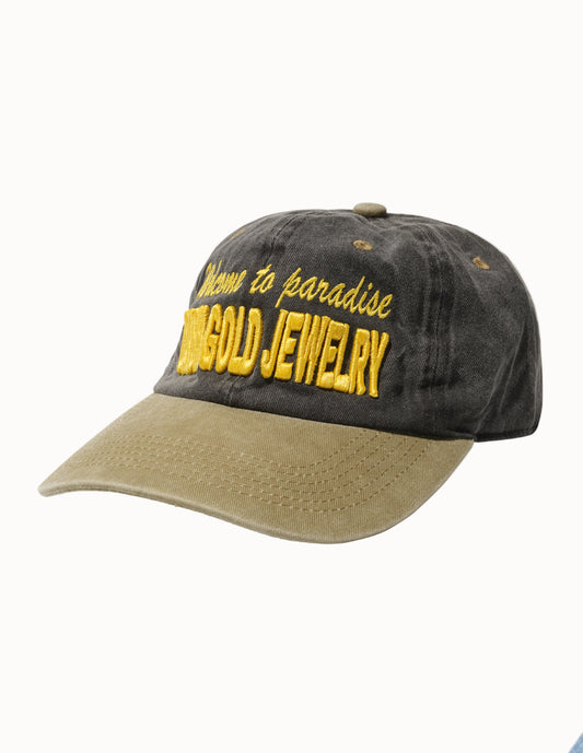 Welcome to Paradise Dad Cap in Black/Khaki