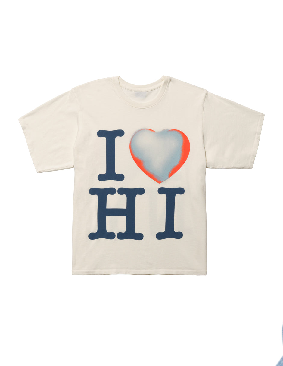 I heart HI/NY Box Tee In Coconut Milk