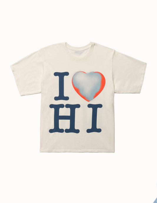 I heart HI/NY Box Tee In Coconut Milk