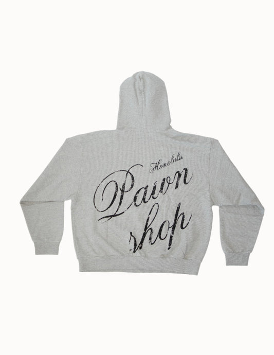 Pawnshop Pullover Box Box Hoodie in Heather Grey