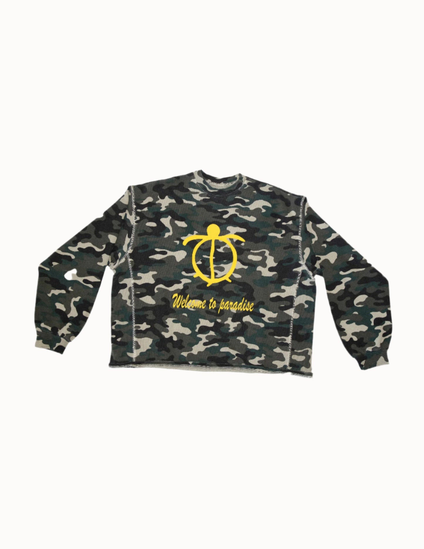Don't Touch The Turtles Crewneck in Camo