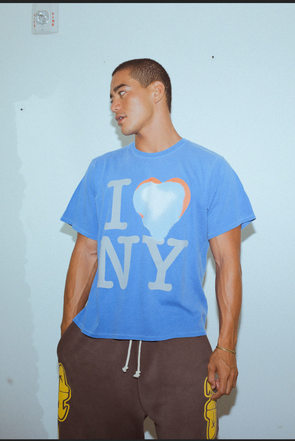 I Heart Box Tee In Sonic Blue