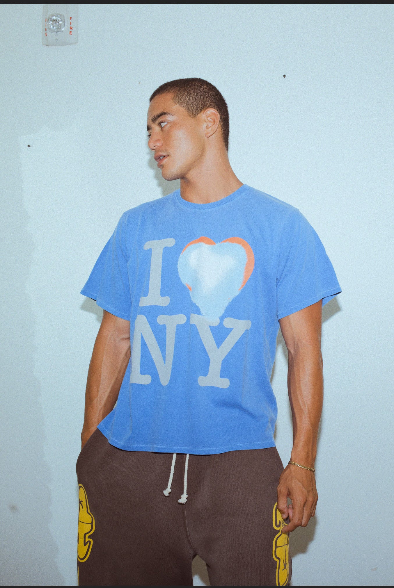 I Heart Box Tee In Sonic Blue