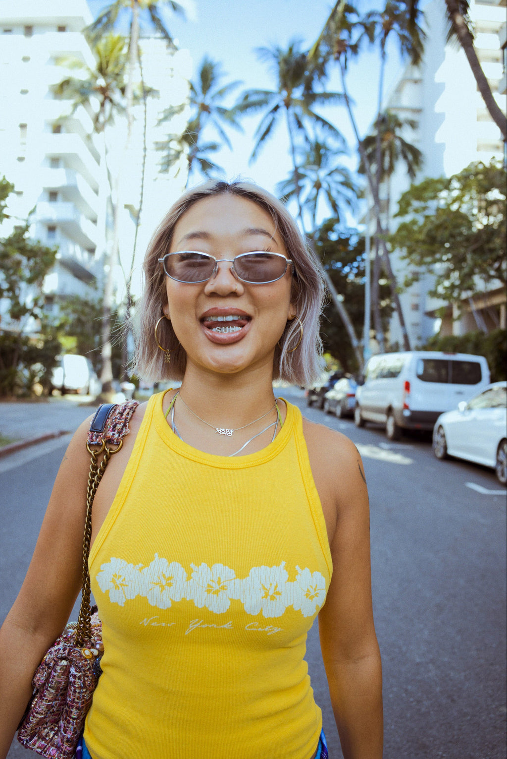 ABC Hibiscus Lady Tank In Sunstruck