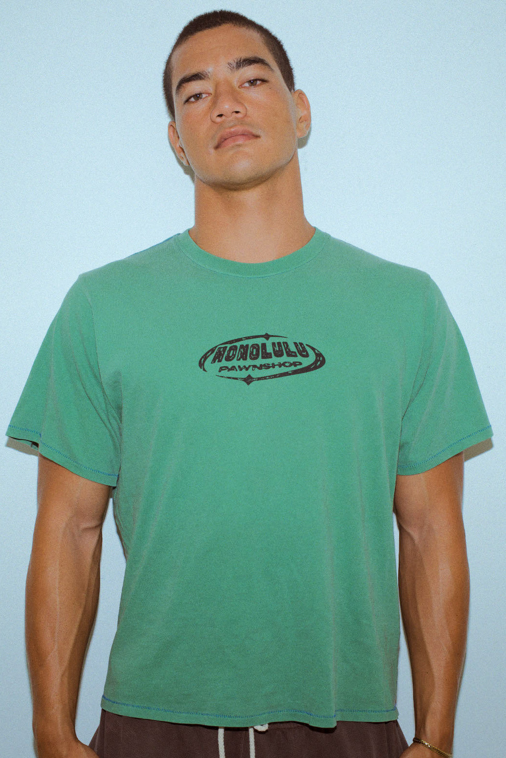 1-800 Surfing Sucks Box Tee In Summer Green