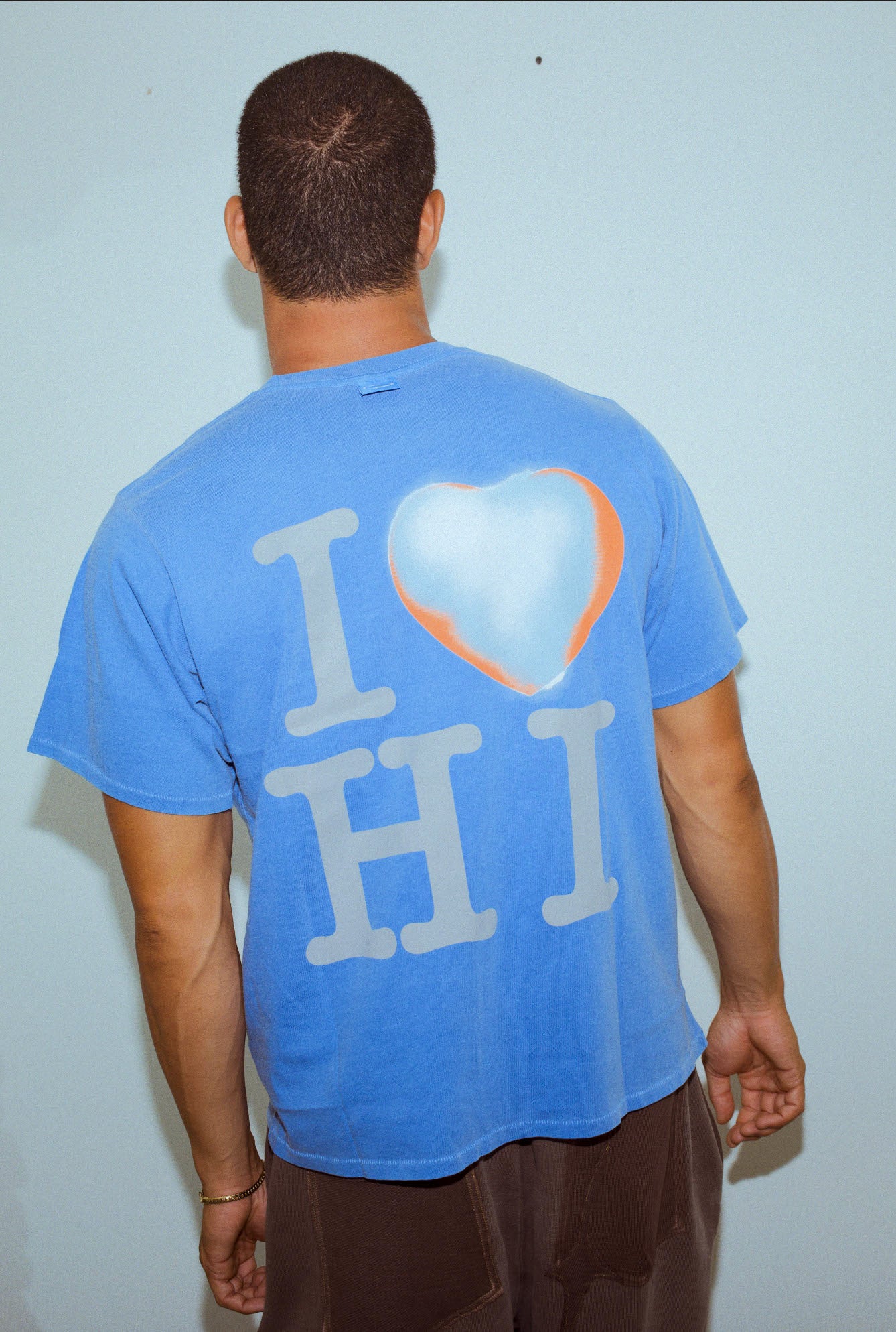 I Heart Box Tee In Sonic Blue