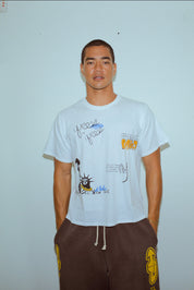 Tattoo Box Tee In Optic White