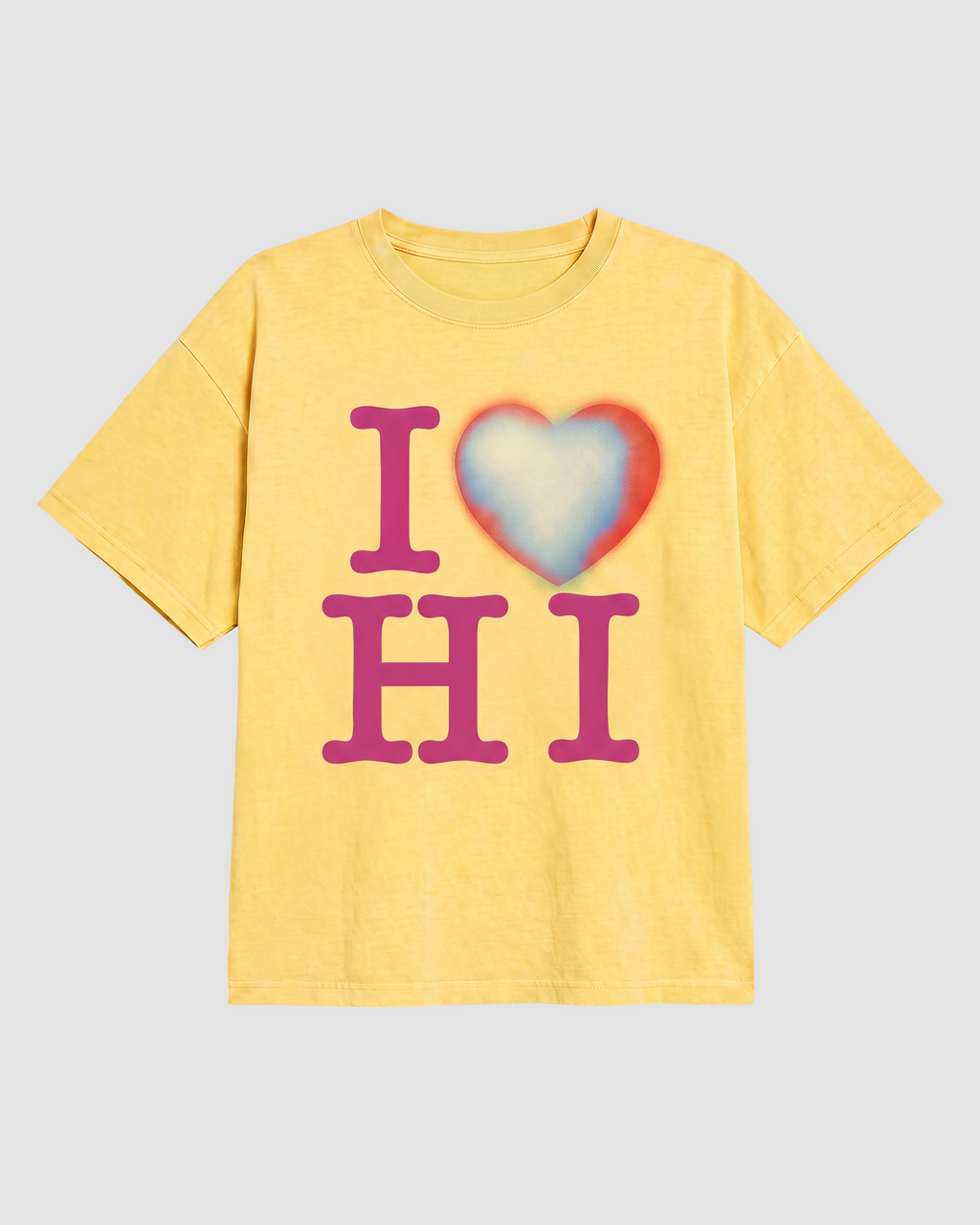 I Heart Box Tee In Sunstruck/Sweet Pink