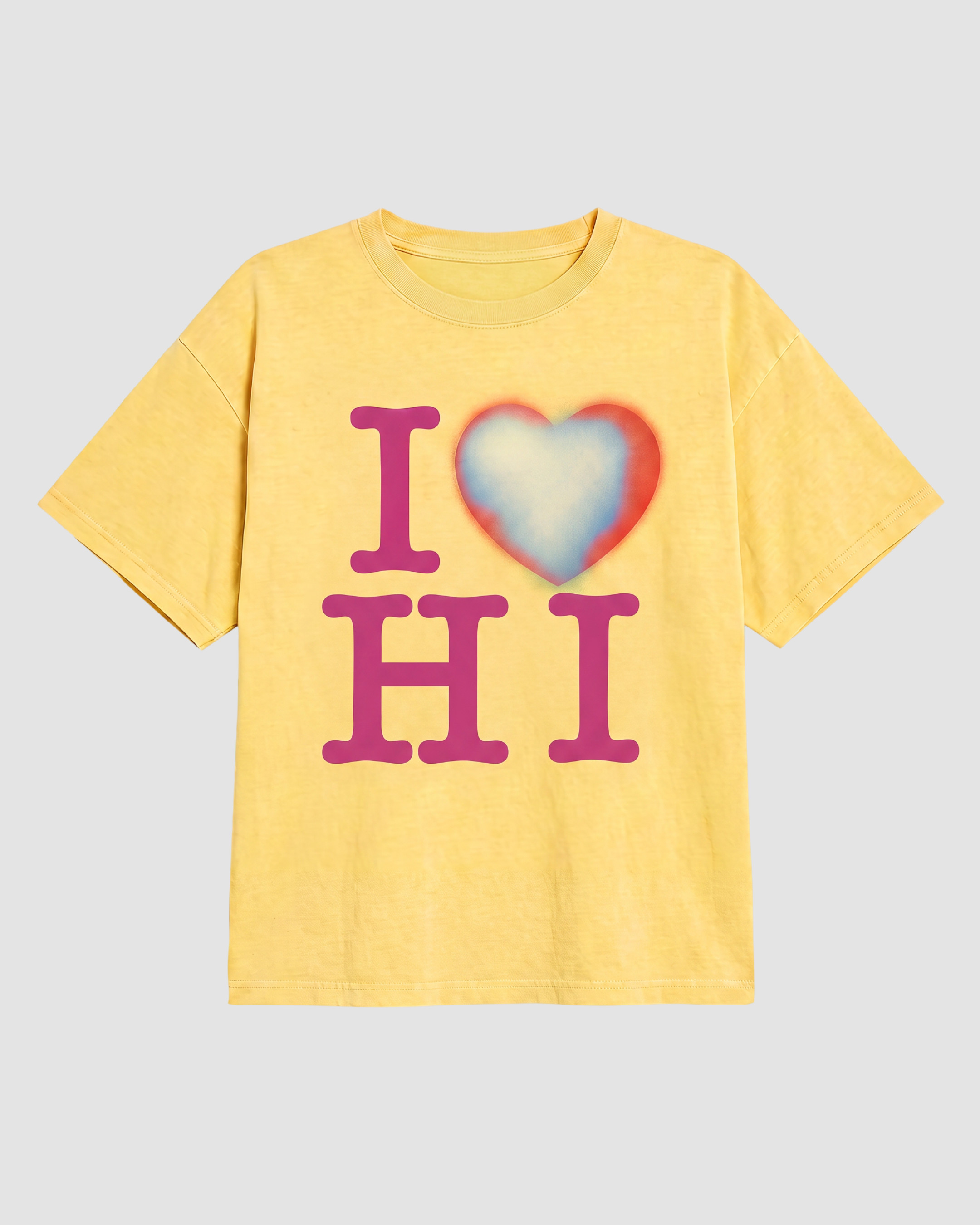 I Heart Box Tee In Sunstruck/Sweet Pink