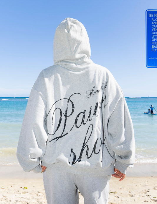 Pawnshop Pullover Box Box Hoodie in Heather Grey