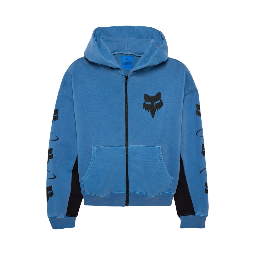PIT CREW ZIP UP HOODIE IN MIDNIGHT BLUE/BLACK