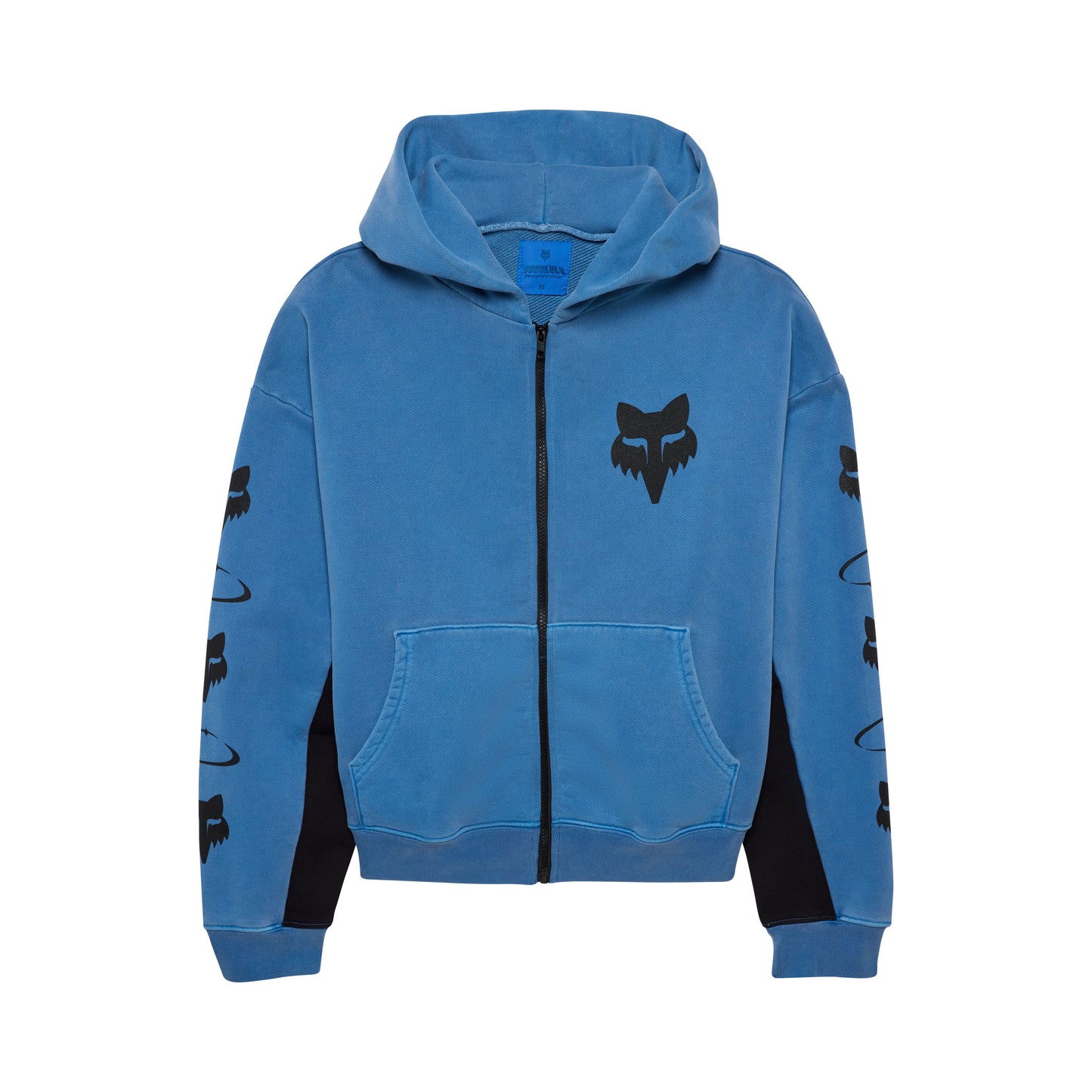 PIT CREW ZIP UP HOODIE IN MIDNIGHT BLUE/BLACK