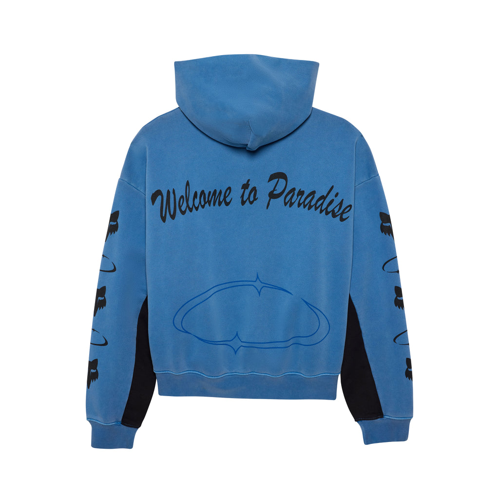 PIT CREW ZIP UP HOODIE IN MIDNIGHT BLUE/BLACK