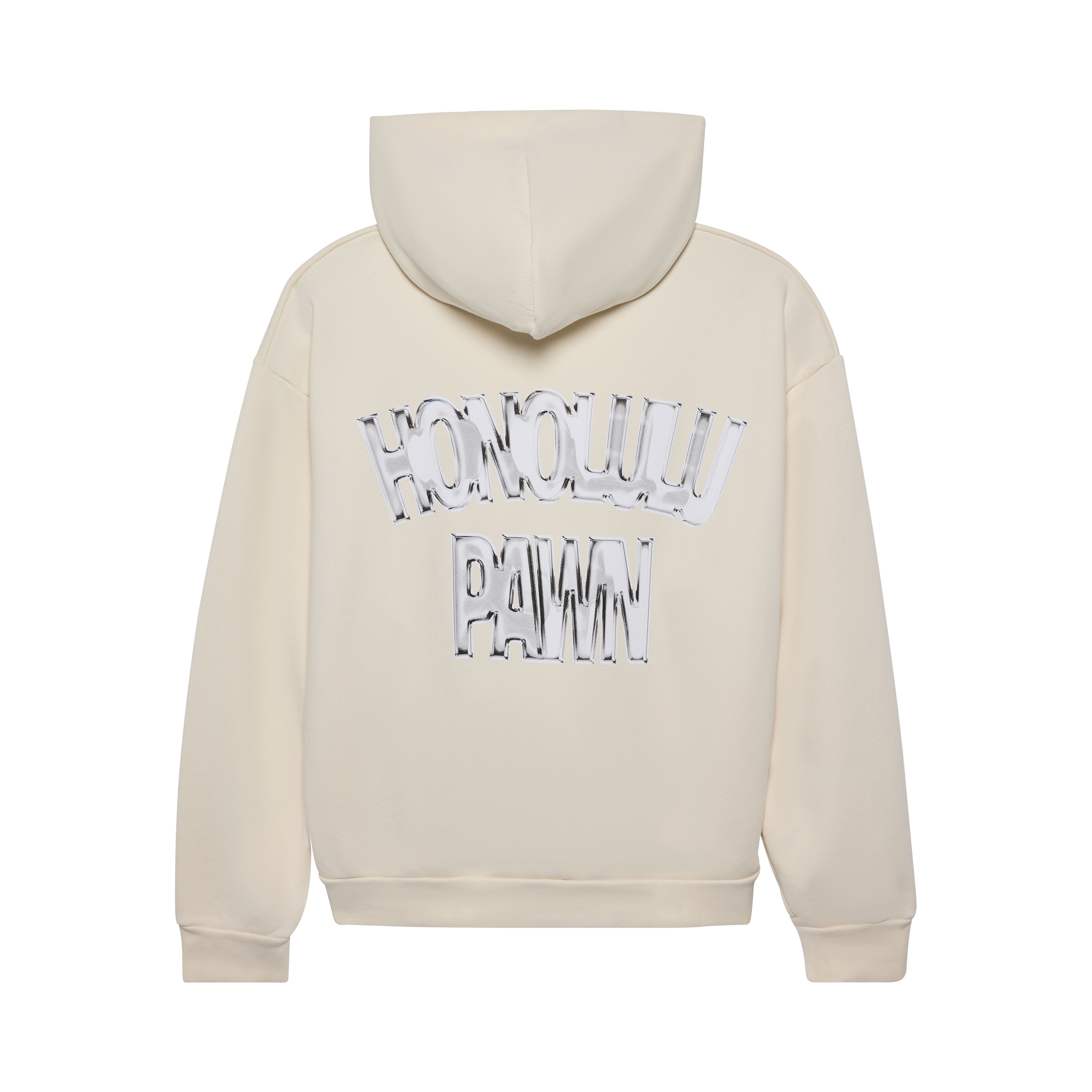 BEDAZZLED BOX HOODIE IN COCONUT