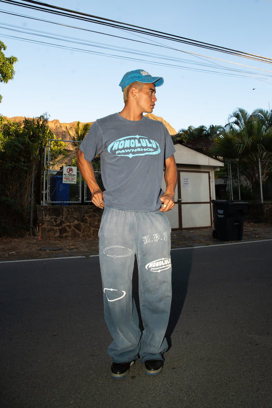 Pawnshop Logo Box Tee in Blue