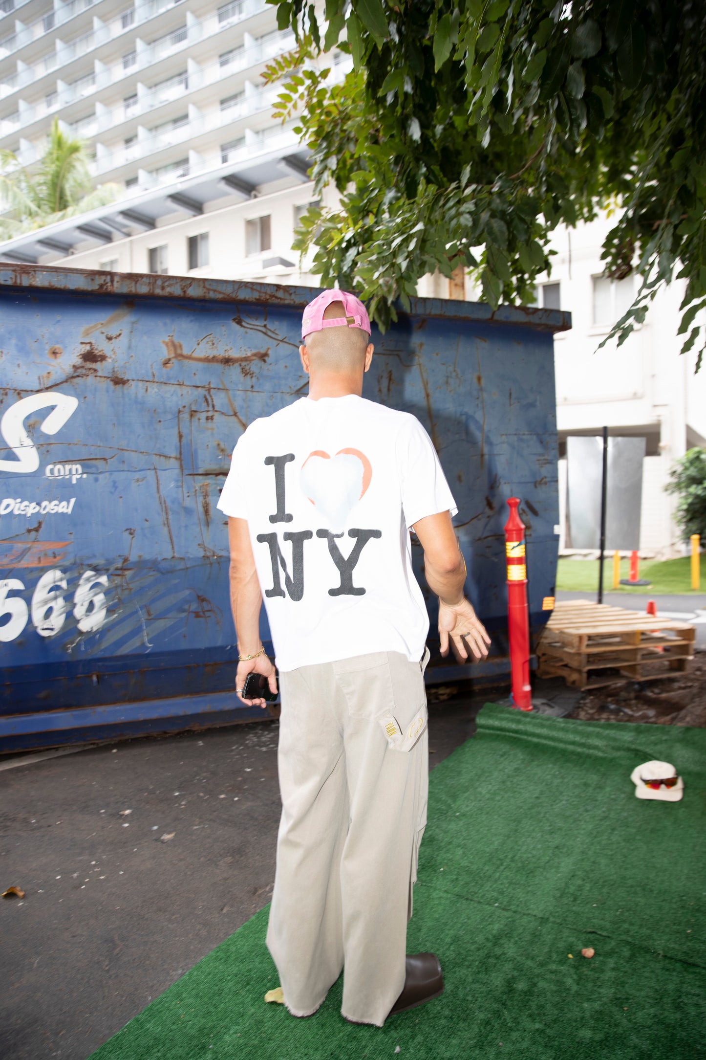 I Heart HI/NY Box Tee in Optic White