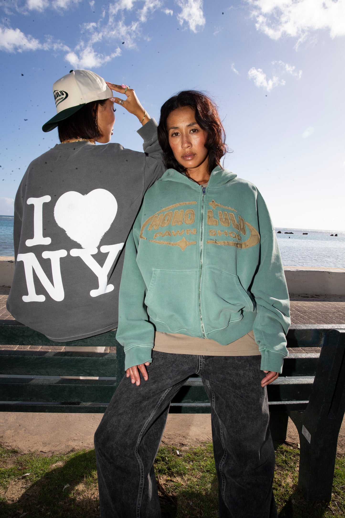 I Heart HI/NY Crewneck Sweatshirt in Black