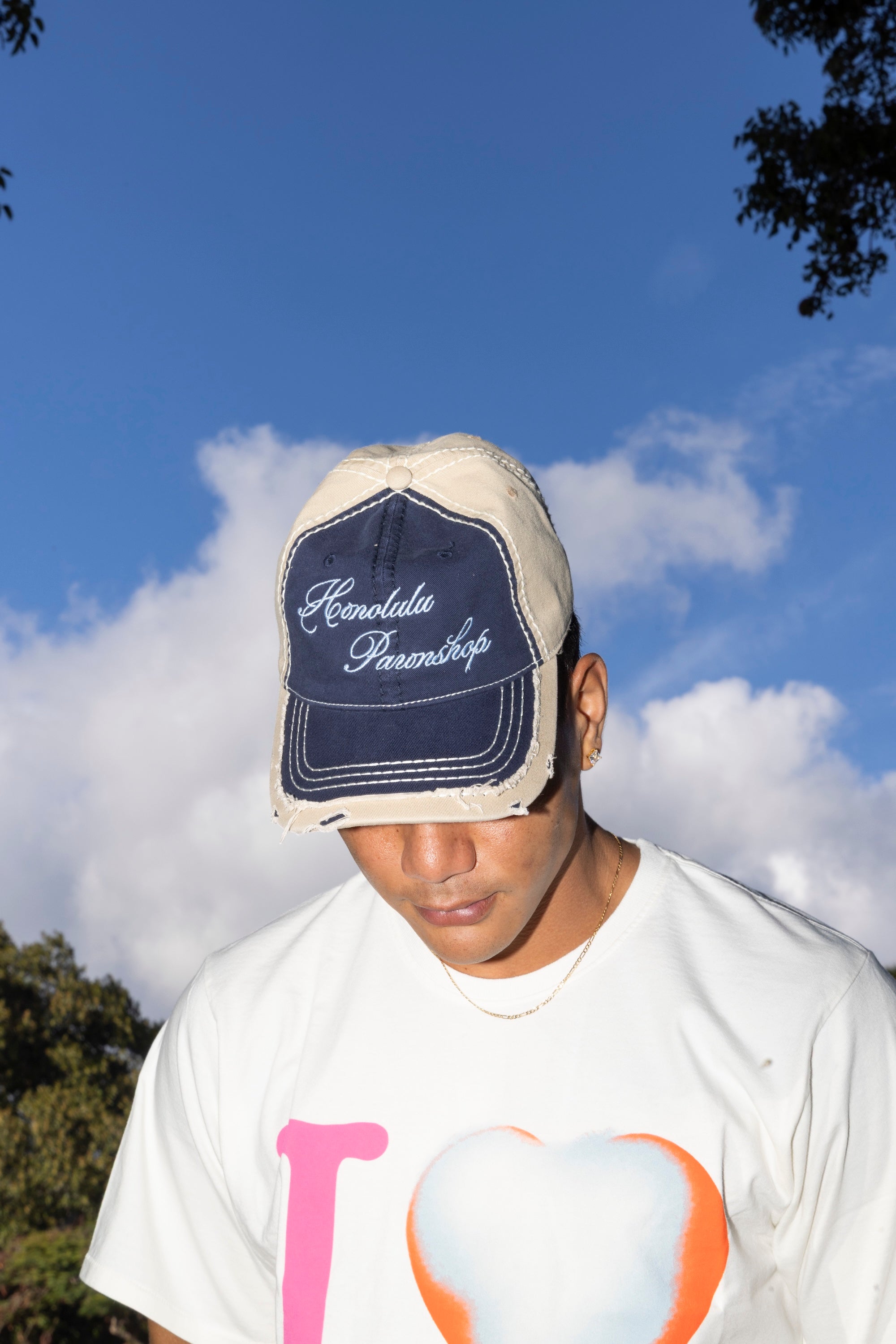 Stitched Up Dad Hat In Navy/Navy White