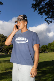 Hero Box Tee In Navy Blue
