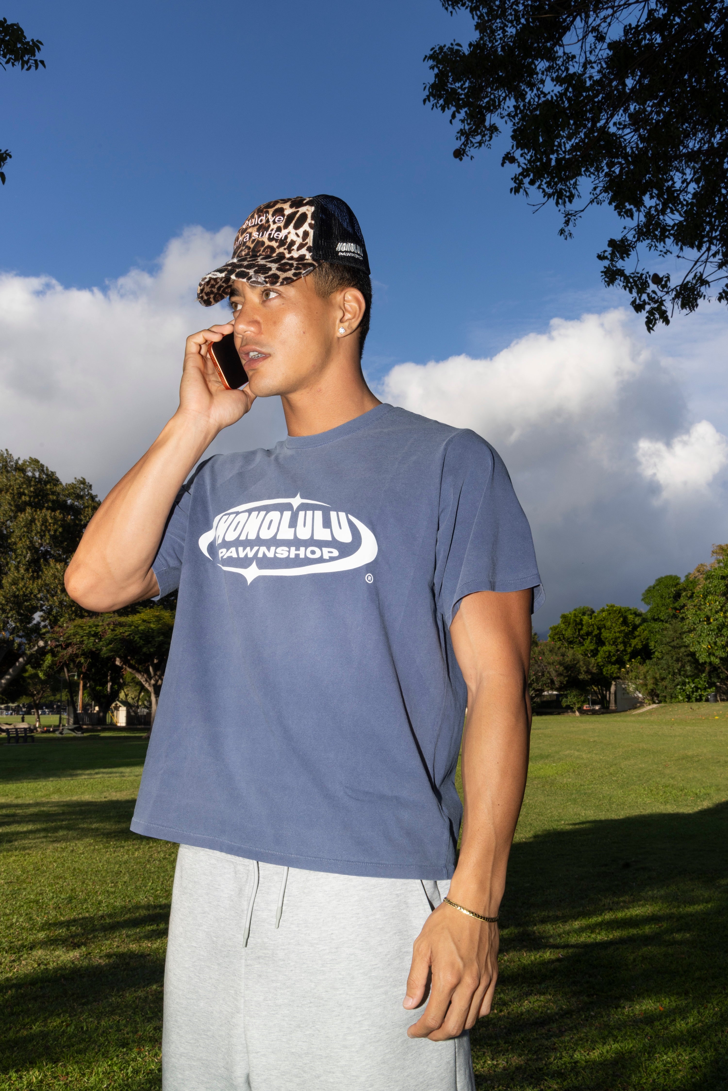 Hero Box Tee In Navy Blue