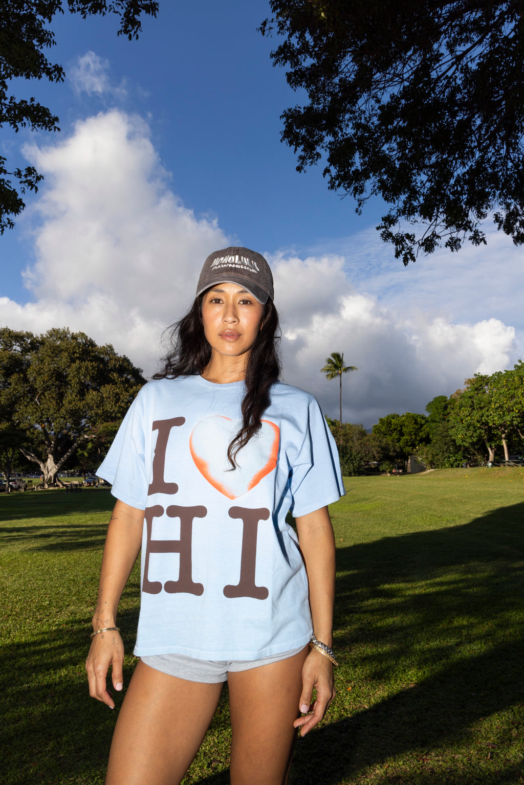 I Heart Box Tee In Ice Blue