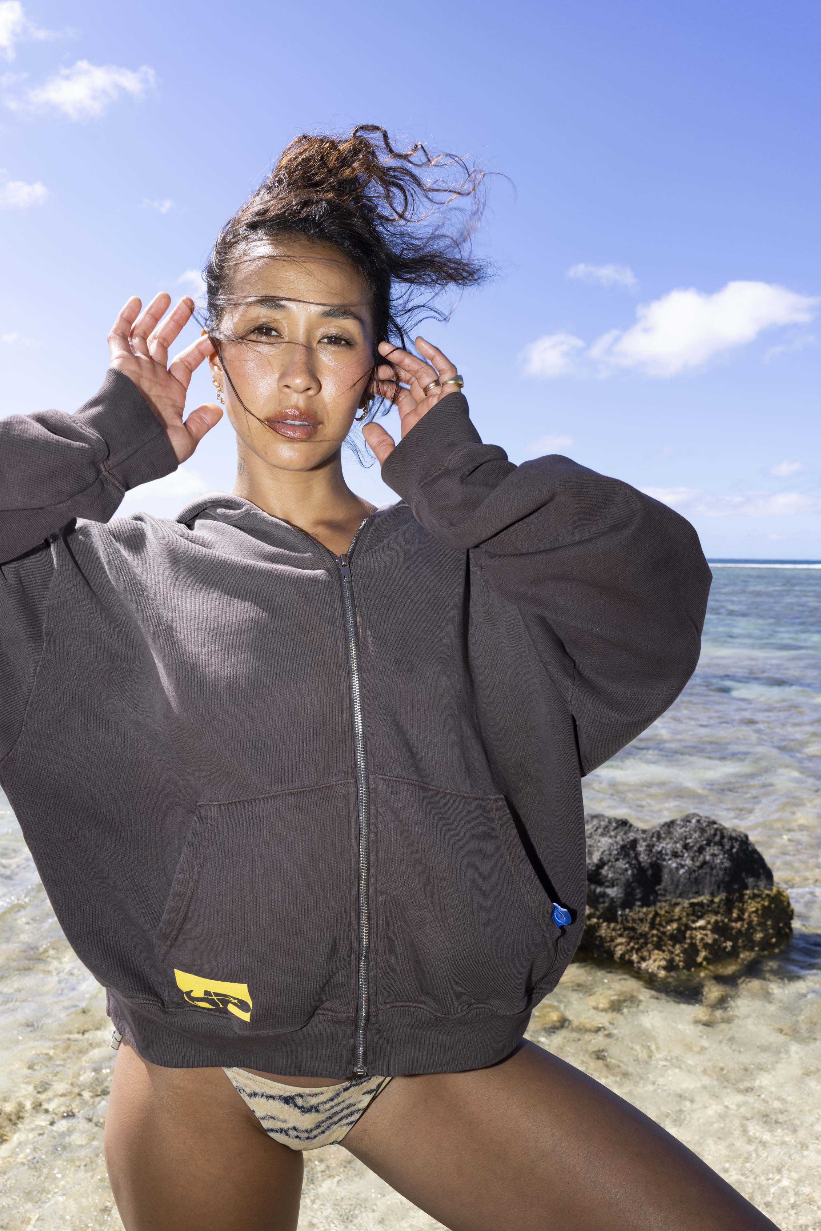 Hp Zip Hoodie In Deep Chocolate/Sunstruck Yellow