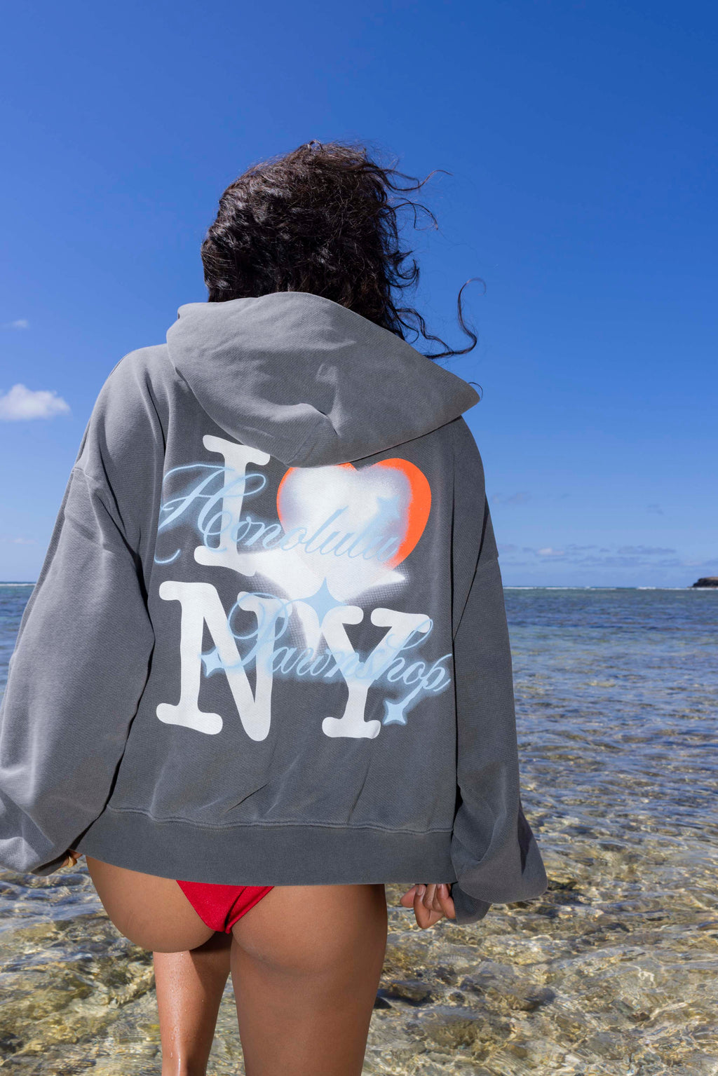 I Heart All-Over Zip Hoodie In Black