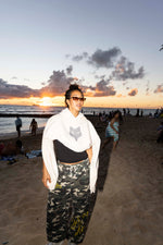 BEDAZZLED BOX HOODIE IN COCONUT