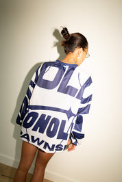 Say Something Jersey In Cool White/Navy
