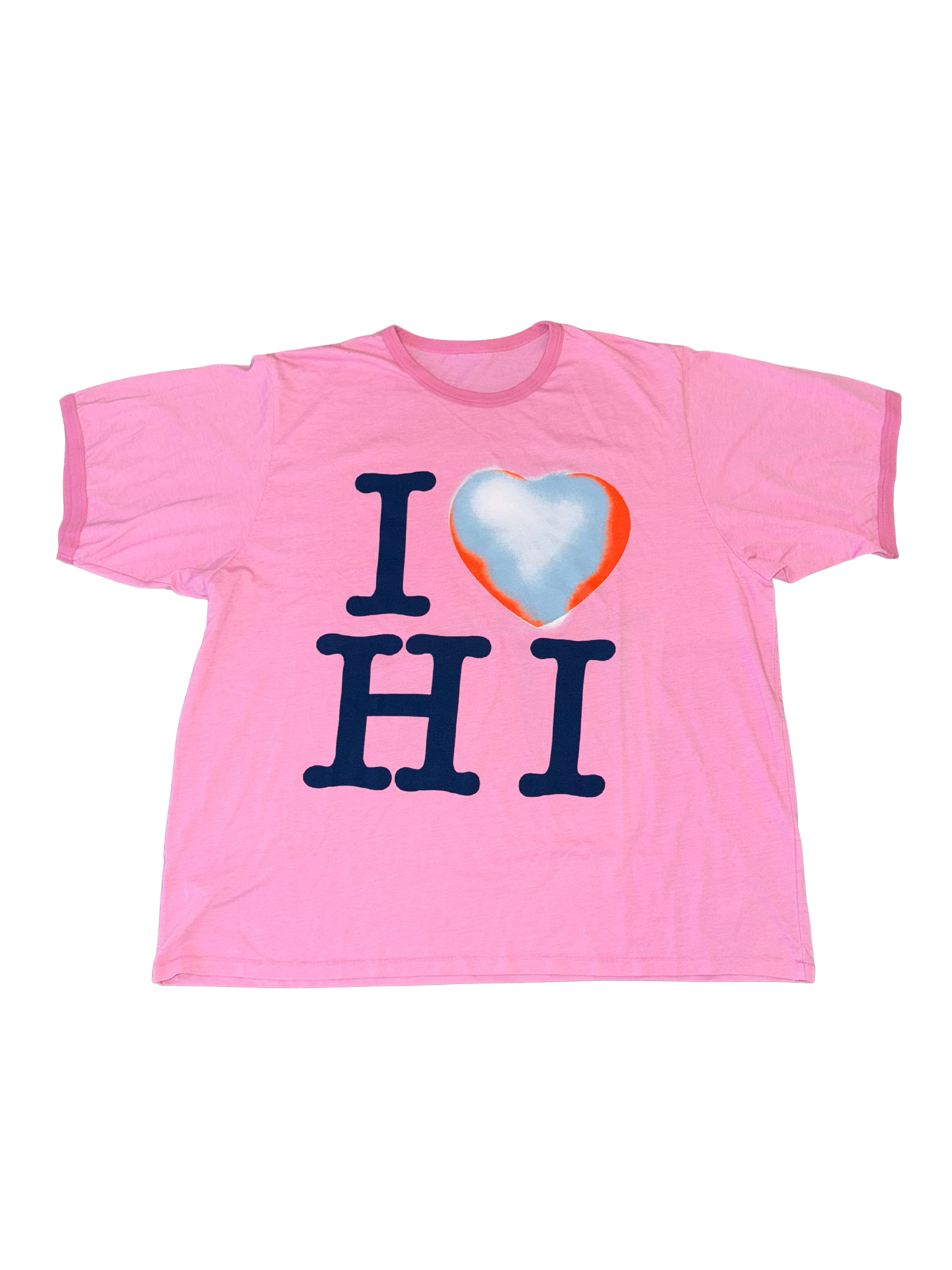 I HEART HI/NY RINGER TEE IN PRISM PINK