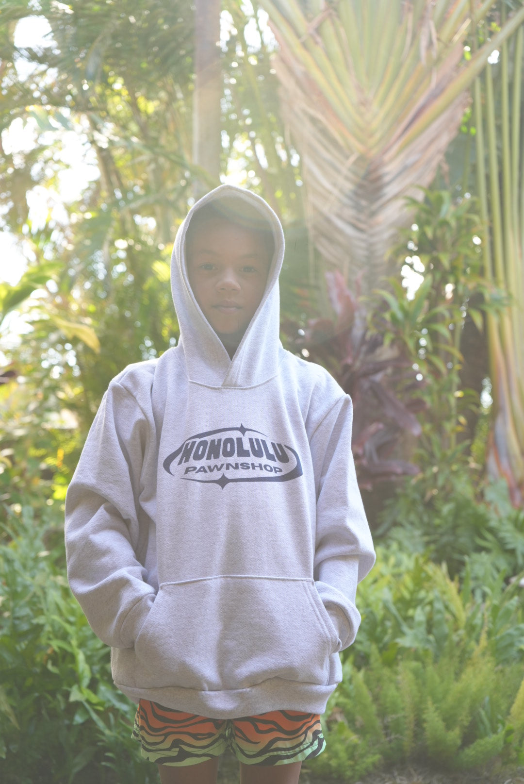 Found At The Pawnshop Kids Hoodie In Light Grey