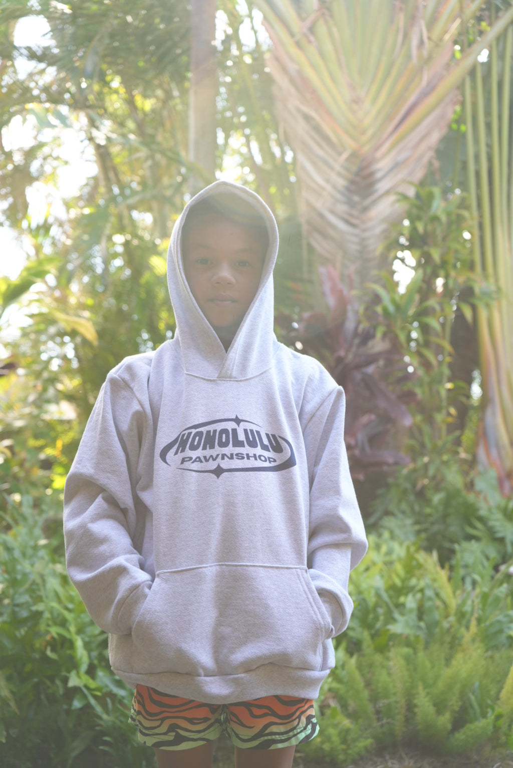 Found At The Pawnshop Kids Hoodie In Light Grey