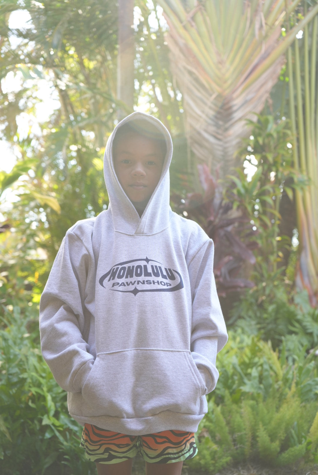 Found At The Pawnshop Kids Hoodie In Light Grey