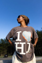I Heart Box Tee In Downtown Brown