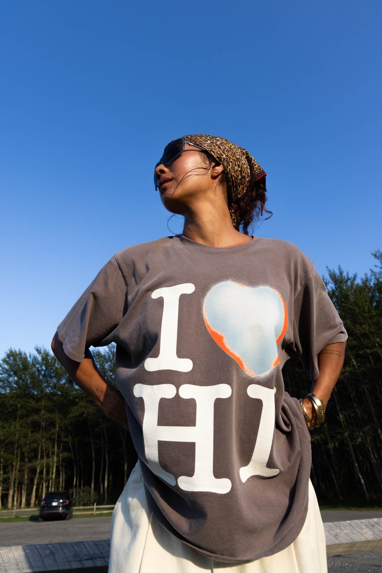 I Heart Box Tee In Downtown Brown