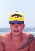 Hibiscus For The Dads Hat In Navy/Yellow