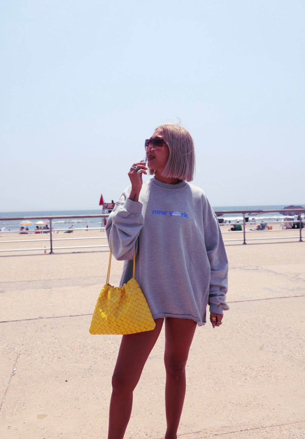 NY Hero Crewneck In Heather Grey