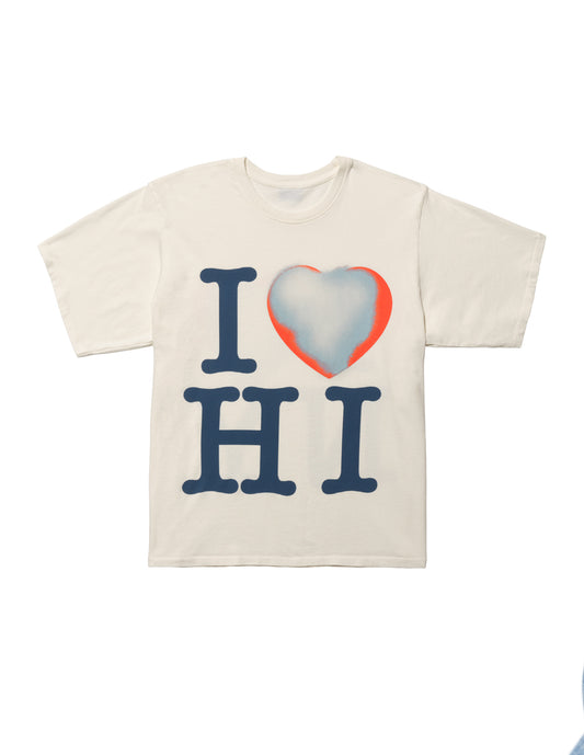 I heart HI/NY Box Tee In Coconut Milk