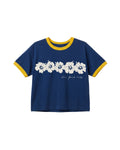 Hibiscus Kids Tee In Deep Sea Blue