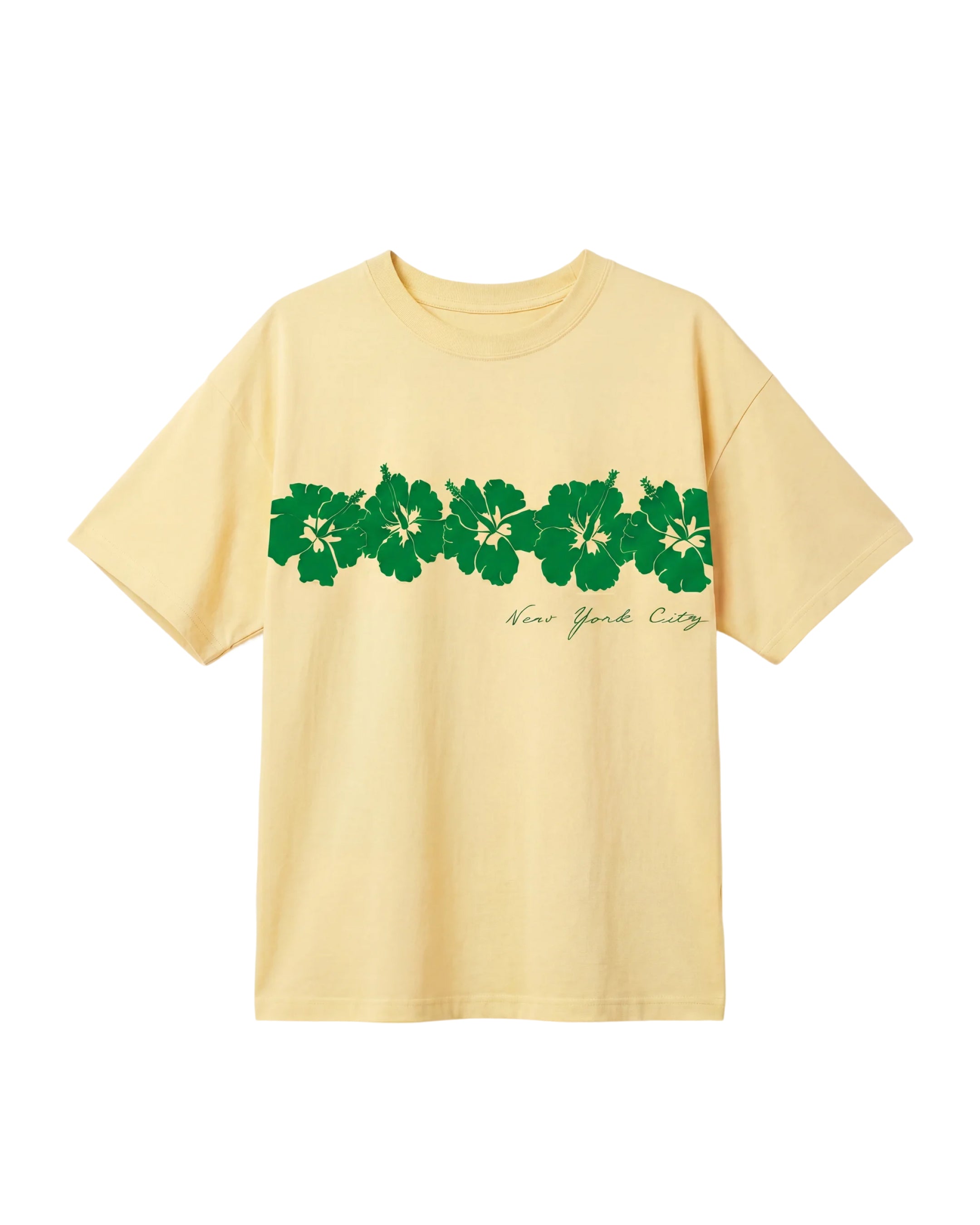 Abc Hibiscus Box Tee In Pastel Yellow