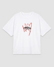 NY Heart Box Tee In Optic White