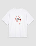 NY Heart Box Tee In Optic White