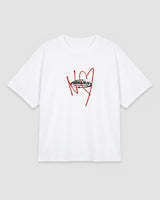 NY Heart Box Tee In Optic White