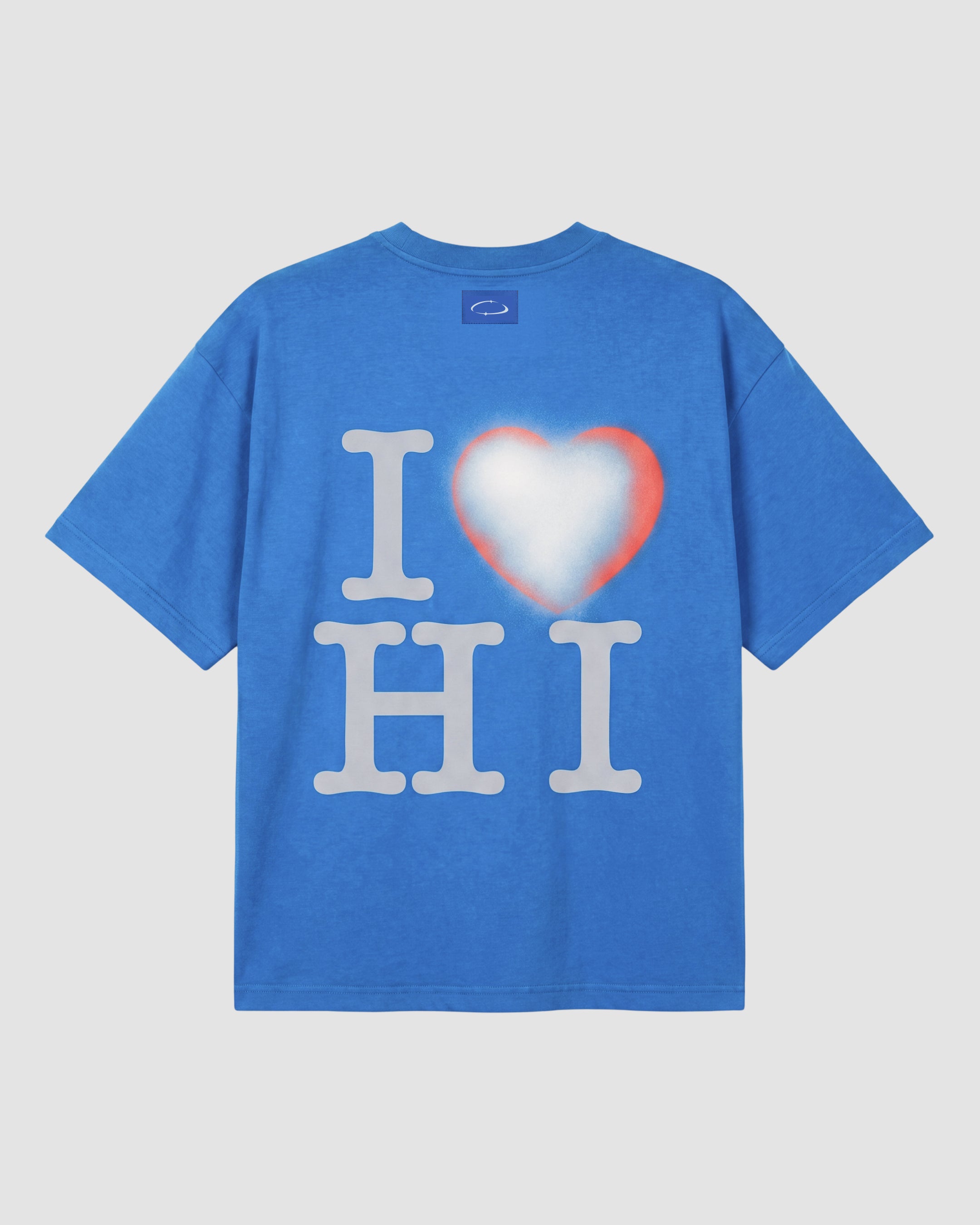 I Heart Box Tee In Sonic Blue