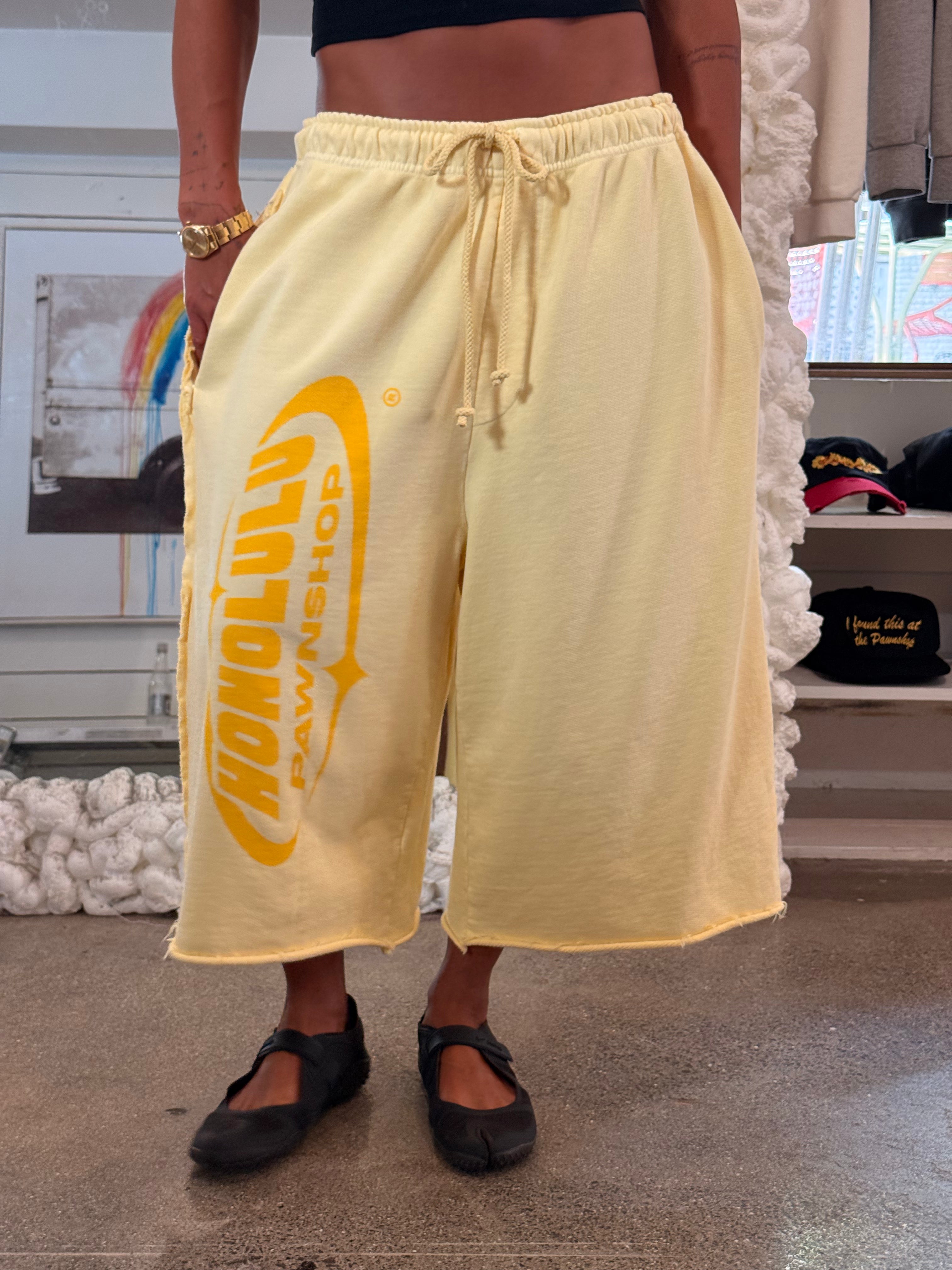 Super Baggy Pawn Short In Pastel Yellow