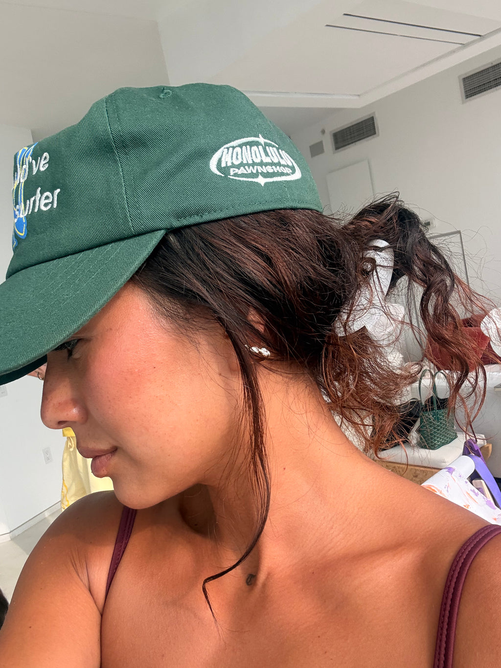 NY Beach Hat In Hunter Green