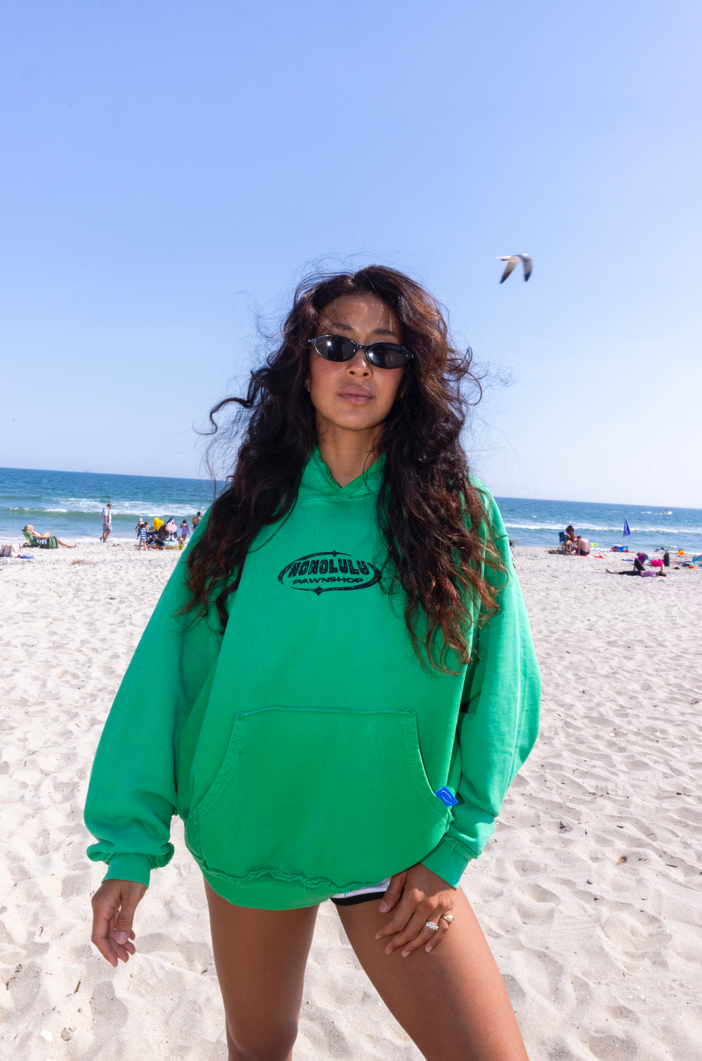 Faded Hero Pawn Inside Out Pullover In Summer Green