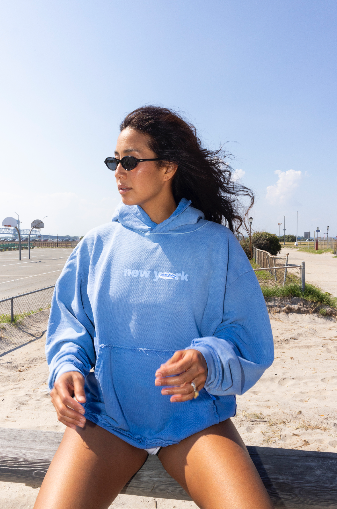NY Hero Liberty Inside Out Pullover In Sonic Blue